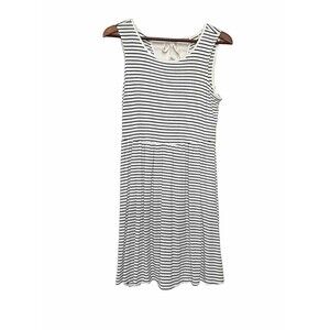 Old Navy White Navy Striped Short Sleeve Stretchy Mini Fit Flare Womens Small